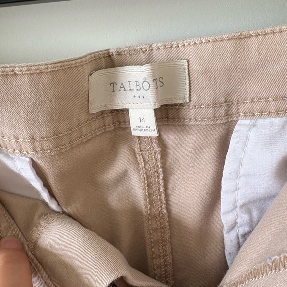 Talbots Women’s Size 14 Khaki Ankle Pants with Zipper Hem - Picture 4 of 5